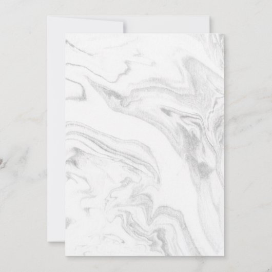 Faire-part de mariage de script élégant en marbre  (Dos)