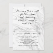 Faire-part de mariage de script élégant en marbre  (Devant)