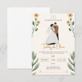 Faire-part de mariage de script et photo moderne (Devant / Derrière)