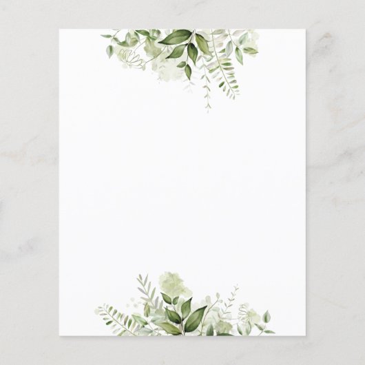 Faire-part de mariage de script Feuille Budget Gre (Dos)