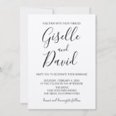 Faire-part de mariage de script Kraft moderne (Devant)