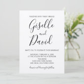 Faire-part de mariage de script Kraft moderne (Debout devant)