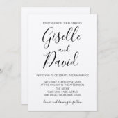 Faire-part de mariage de script Kraft moderne (Devant / Derrière)