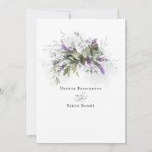 Faire-part de mariage de script Lavender Greenery (Dos)