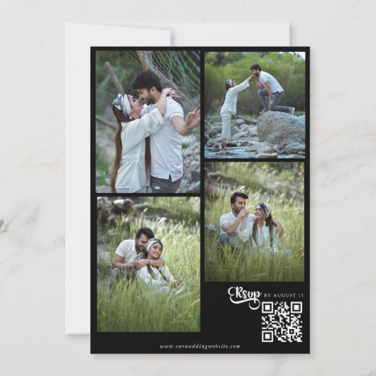 Faire-part de mariage de script minimal (Dos)