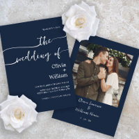 Faire-part de mariage de script minimaliste de la