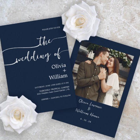 Faire-part de mariage de script minimaliste de la