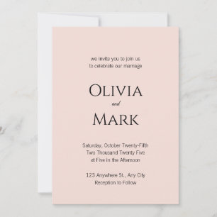 Faire-part de mariage de script minimaliste   Élég