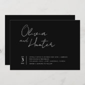 Faire-part de mariage de script minimaliste modern (Devant / Derrière)