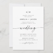 Faire-part de mariage de script moderne et élégant (Devant)