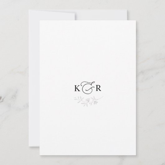 Faire-part de mariage de script moderne minimalist (Dos)