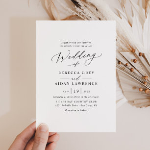 Faire-part de mariage de script moderne minimalist