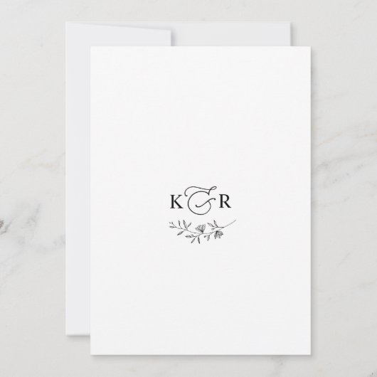 Faire-part de mariage de script moderne minimalist (Dos)