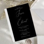 Faire-part de mariage de script noir moderne