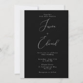 Faire-part de mariage de script noir moderne (Devant)