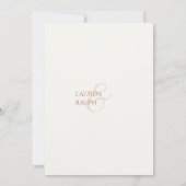 Faire-part de mariage de script ocre et crème (Dos)