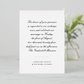 Faire-part de mariage de script or, noir et blanc (Debout devant)