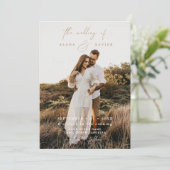 Faire-part de mariage de script photo moderne rust (Debout devant)