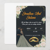 Faire-part de mariage de script romantique (Devant / Derrière)