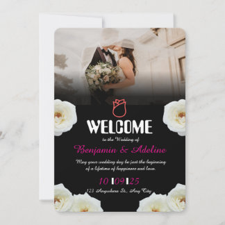 Faire-part de mariage de script romantique