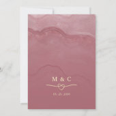 Faire-part de mariage de script Rose poussiéreux (Dos)