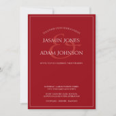 Faire-part de mariage de script rouge Crimson mini (Devant)