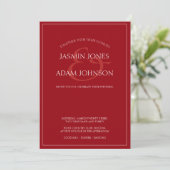 Faire-part de mariage de script rouge Crimson mini (Debout devant)