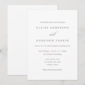 Faire-part de mariage de script simple et élégant (Devant / Derrière)