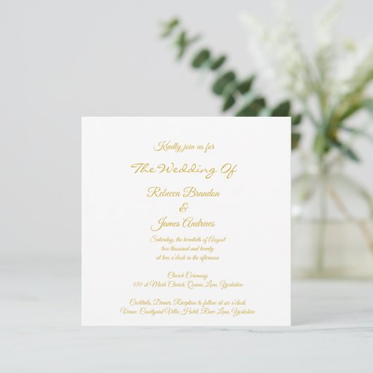 Faire-part de mariage de script simple et élégant (Debout devant)