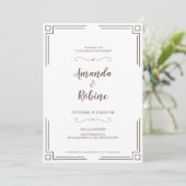 Faire-part de mariage de script simple et élégant (Debout devant)