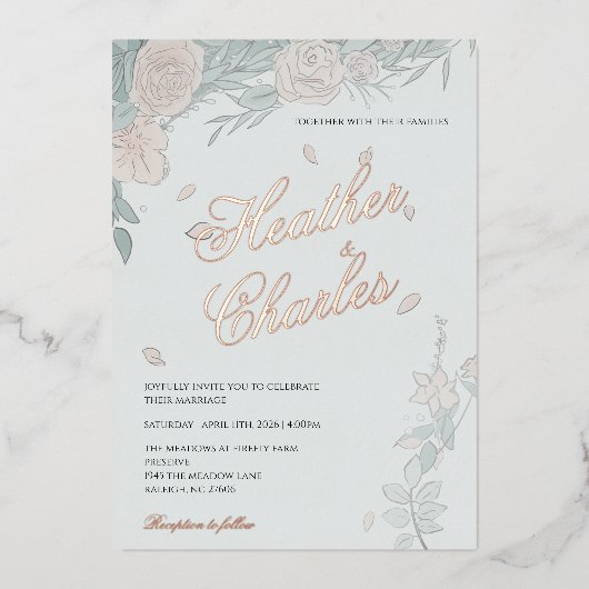 Faire-part de mariage de sérénité (Recto)