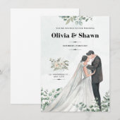 Faire-part de mariage de sérénité céleste (Devant / Derrière)