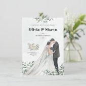Faire-part de mariage de sérénité céleste (Debout devant)