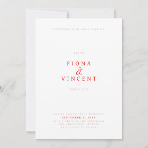 Faire-part de mariage de série minimale