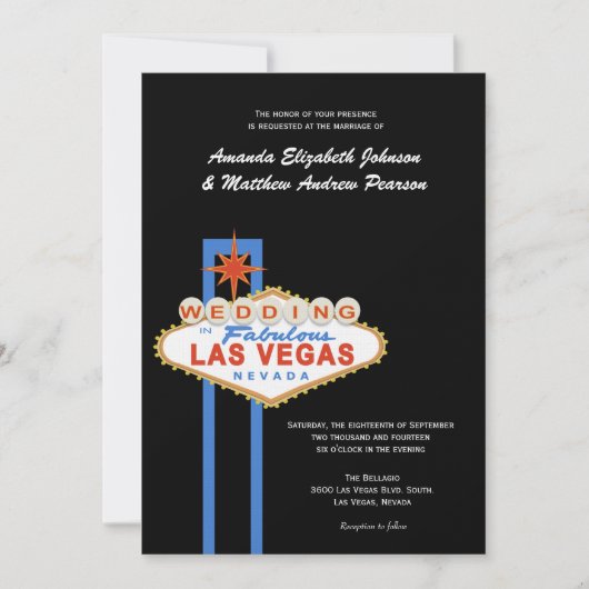 Faire-part de mariage de signe de Las Vegas (Devant)