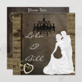 Faire-part de mariage de silhouette AVEC ANTIQU (Devant / Derrière)