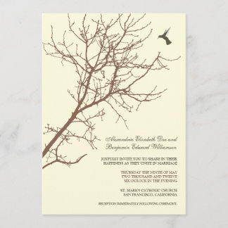 Faire-part de mariage de silhouette d'arbre (choco