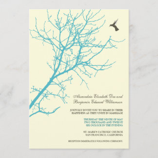 Faire-part de mariage de silhouette des arbres (aq