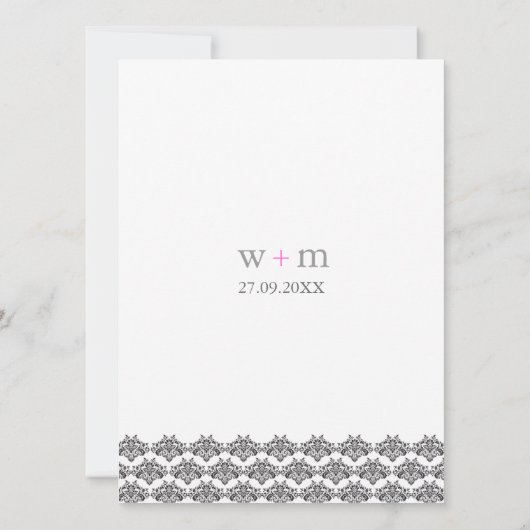 Faire-part de mariage de simplicité Damask (Dos)