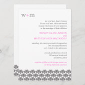 Faire-part de mariage de simplicité Damask (Devant / Derrière)