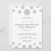 Faire-part de mariage de snowflacon d'hiver modern (Devant)