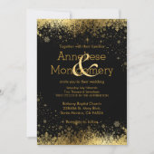 Faire-part de mariage de snowflakes Black & Gold h (Devant)