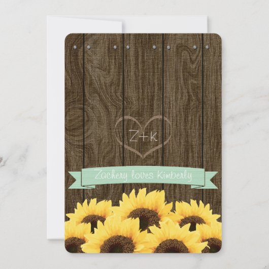 FAIRE-PART DE MARIAGE DE SOUFFLE RUSTIQUE À LA MIN (Dos)