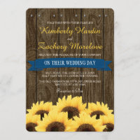 FAIRE-PART DE MARIAGE DE SOUFFRE RUSTIQUE BLEUE DE