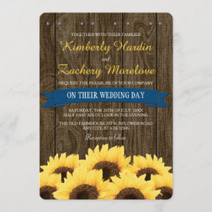 FAIRE-PART DE MARIAGE DE SOUFFRE RUSTIQUE BLEUE DE