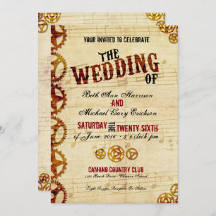 Faire-part de mariage de Steampunk