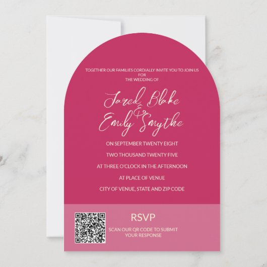 Faire-part de mariage de style Arche Florale (Dos)