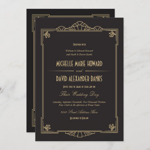 Faire-part de mariage de style d'art déco