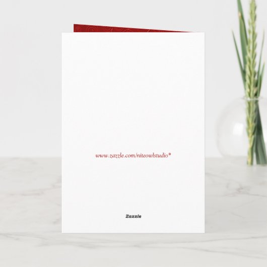 Faire-part de mariage de style de carte rouge et o (Dos)