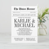 Faire-part de mariage de style de journal (Debout devant)